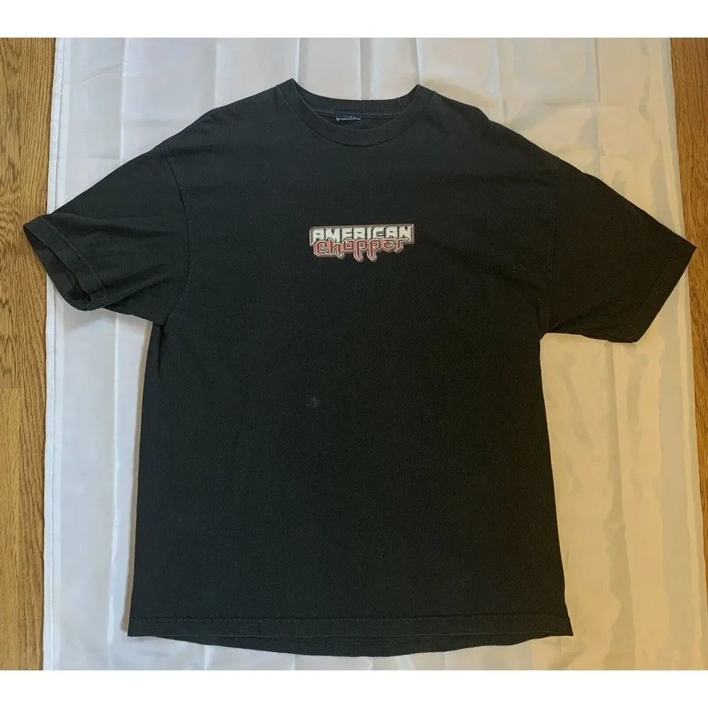 Nascar American Chopper Men's Black Racing Double Sided Shirt
